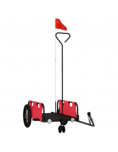Rimorchio da Bici Rosso Oxford e Ferro 2