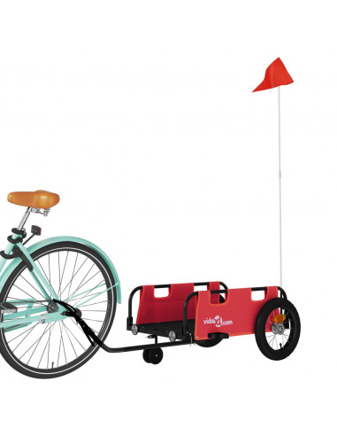 Rimorchio da Bici Rosso Oxford e Ferro