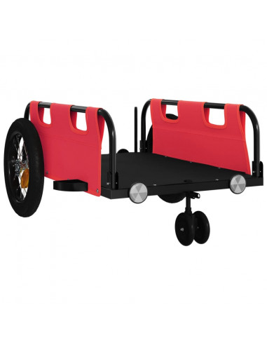 Rimorchio da Bici Rosso Oxford e Ferro