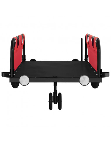 Rimorchio da Bici Rosso Oxford e Ferro