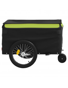 Rimorchio da Bici Nero e Verde 30 kg in Ferro 2