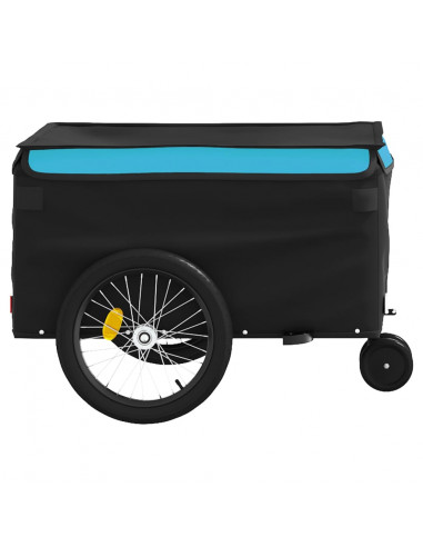 Rimorchio da Bici Nero e Blu 30 kg in Ferro
