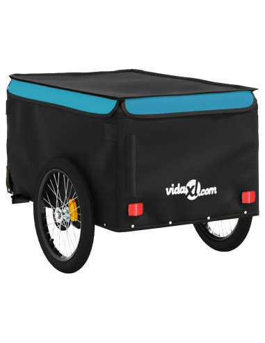 Rimorchio da Bici Nero e Blu 30 kg in Ferro