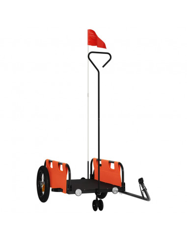 Rimorchio da Bici Arancione e Grigio Oxford e Ferro