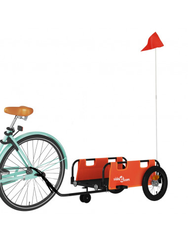 Rimorchio da Bici Arancione e Grigio Oxford e Ferro