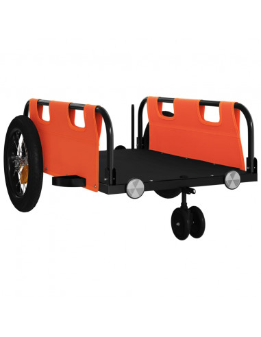 Rimorchio da Bici Arancione e Grigio Oxford e Ferro