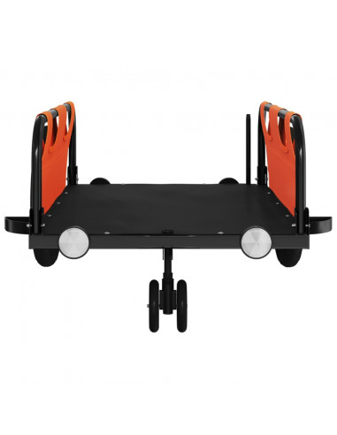 Rimorchio da Bici Arancione e Grigio Oxford e Ferro