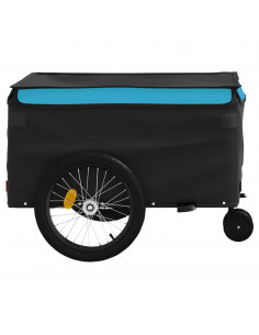 Rimorchio da Bici Nero e Blu 45 kg in Ferro 2