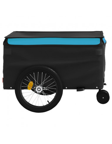 Rimorchio da Bici Nero e Blu 45 kg in Ferro