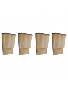 Casette per Pipistrelli 4 pz in Legno 22x12x34 cm 2
