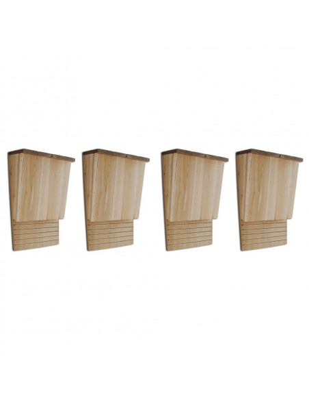 Casette per Pipistrelli 4 pz in Legno 22x12x34 cm