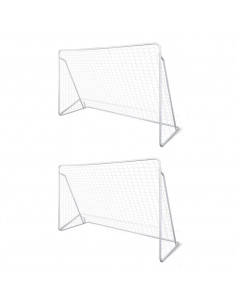 Porta da Calcio in Acciaio 2 pz 240x90x150 cm 2