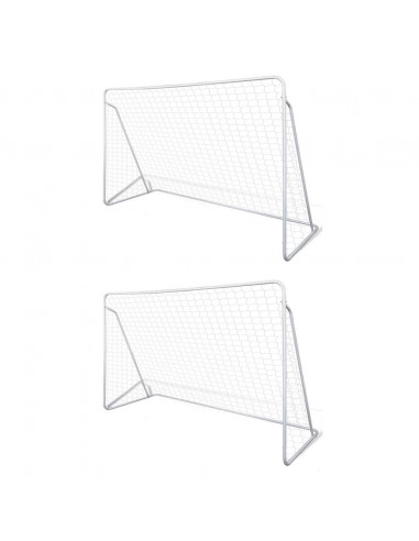 Porta da Calcio in Acciaio 2 pz 240x90x150 cm