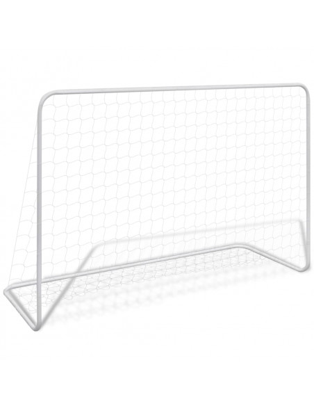 Porte da Calcio 2 pz con Reti 182x61x122 cm in Acciaio Bianche