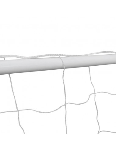 Porte da Calcio 2 pz con Reti 182x61x122 cm in Acciaio Bianche