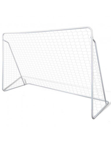 Set Porta da Calcio in Acciaio 240 x 90 x 150 cm Alta Qualità