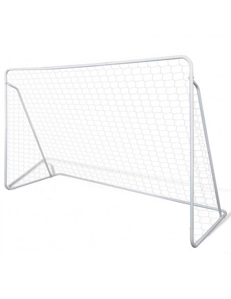 Set Porta da Calcio in Acciaio 240 x 90 x 150 cm Alta Qualità