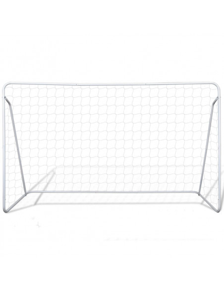Set Porta da Calcio in Acciaio 240 x 90 x 150 cm Alta Qualità
