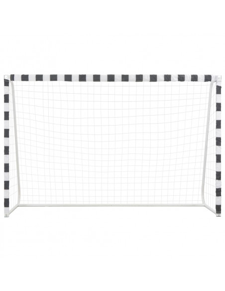 Porta da Calcio 300x200x90 cm in Metallo Bianco e Nero