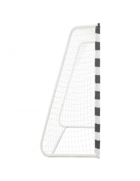 Porta da Calcio 300x200x90 cm in Metallo Bianco e Nero
