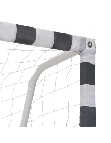 Porta da Calcio 300x200x90 cm in Metallo Bianco e Nero