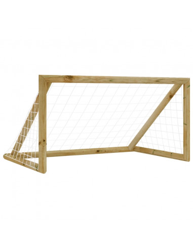 Porta da Calcio con Rete 160x80x100 cm Legno di Pino Impregnato