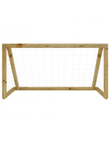 Porta da Calcio con Rete 160x80x100 cm Legno di Pino Impregnato