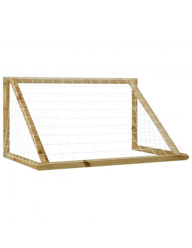 Porta da Calcio con Rete 160x80x100 cm Legno di Pino Impregnato