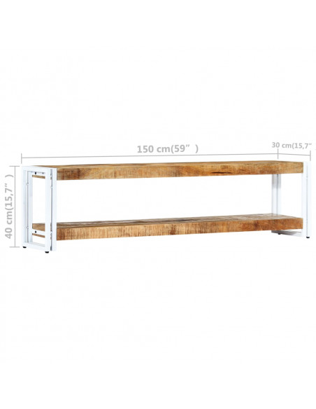 Mobile Porta TV 150x30x40 cm in Legno Massello di Mango