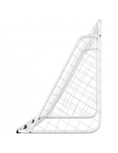 Porta da Calcio con Rete Bianca 180x90x120 cm in Acciaio