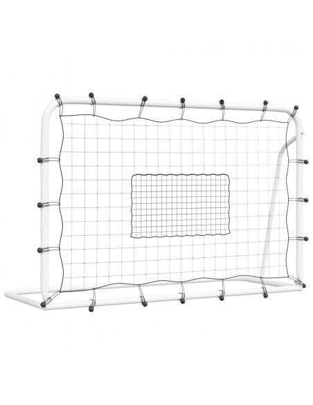 Rete Rimbalzante Calcio Bianca e Nera 184x61x123cm Acciaio e PE