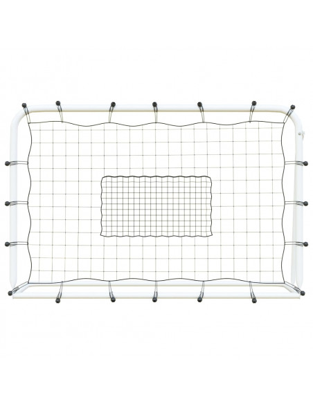 Rete Rimbalzante Calcio Bianca e Nera 184x61x123cm Acciaio e PE