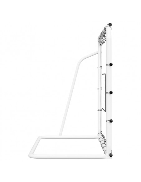 Rete Rimbalzante Calcio Bianca e Nera 184x61x123cm Acciaio e PE
