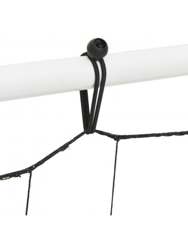 Rete Rimbalzante Calcio Bianca e Nera 184x61x123cm Acciaio e PE