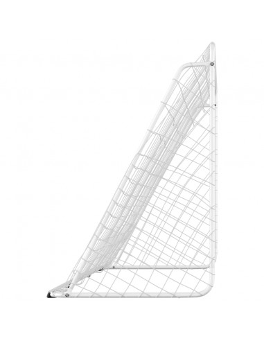 Porta da Calcio con Rete Bianca 366x122x182 cm in Acciaio