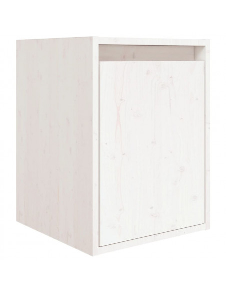 Mobili Porta TV 3 pz Bianchi in Legno Massello di Pino