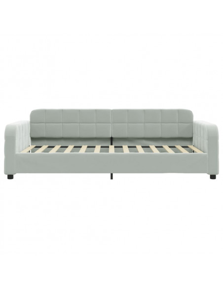 Divano Letto Estraibile Cassetti Grigio Chiaro 80x200cm Velluto