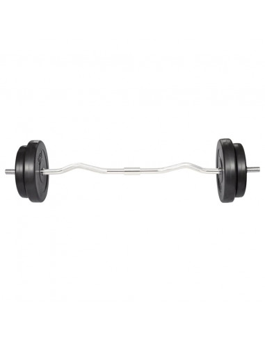 Manubrio Curl Curvo con Pesi 30 kg