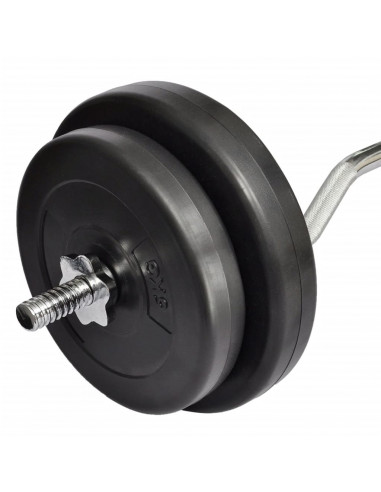 Manubrio Curl Curvo con Pesi 30 kg