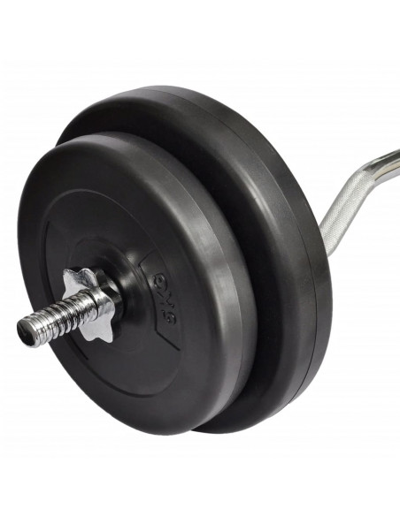 Manubrio Curl Curvo con Pesi 30 kg
