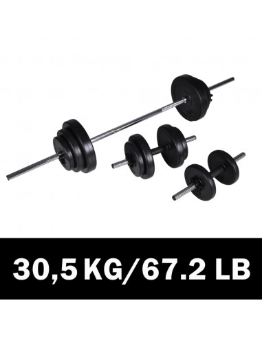 Set Bilanciere con 2 Manubri 30,5 kg