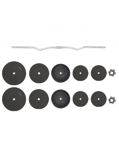 Bilanciere Curvo con Dischi 90 kg