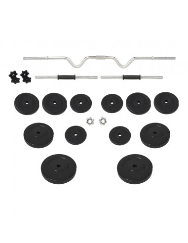 Set Bilanciere Curl e Manubri con Dischi 60 kg