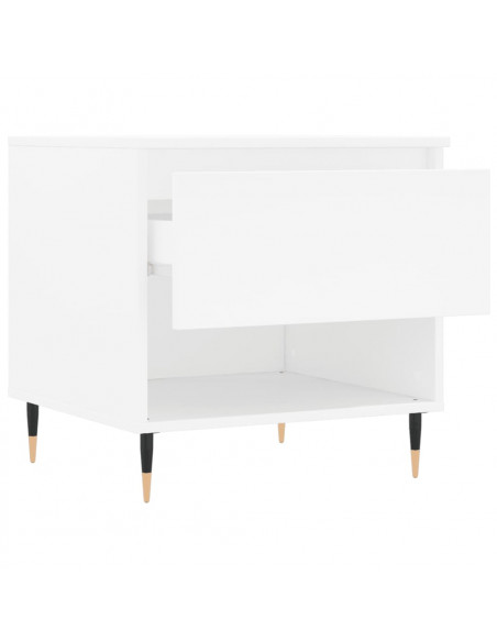 Tavolini Salotto 2 pz Bianchi 50x46x50 cm in Legno Multistrato