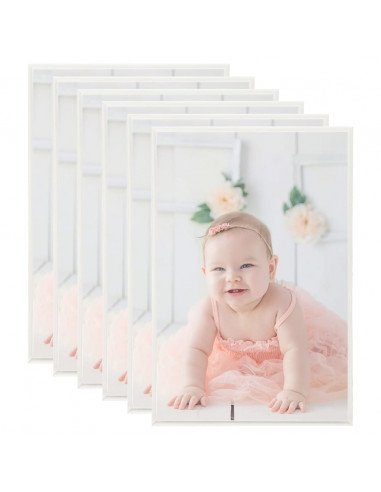 Cornici Foto Collage 5 pz per Muro o Tavolo Argento 70x90cm MDF