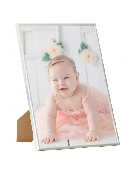 Cornici Foto Collage 5 pz per Muro o Tavolo Argento 70x90cm MDF