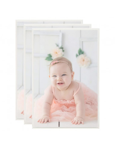 Cornici Foto Collage 3 pz per Muro o Tavolo Argento 70x90cm MDF