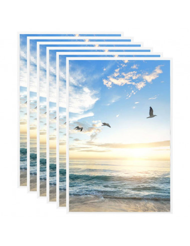 Cornici Foto Collage 5 pz per Tavolo Bianche 21x29,7cm MDF