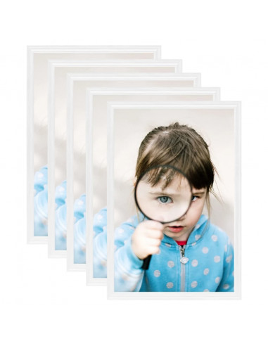 Cornici Foto Collage 5 pz per Tavolo Bianche 13x18 cm in MDF