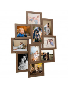 Cornice per Collage 10x(10x15 cm) Foto Marrone Chiaro in MDF 2